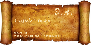 Drajkó Andor névjegykártya