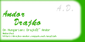 andor drajko business card